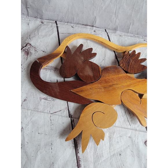 3D Wooden Gecko Shelf Sitter Wall Hanging Island Decor - Picture 5 of 6